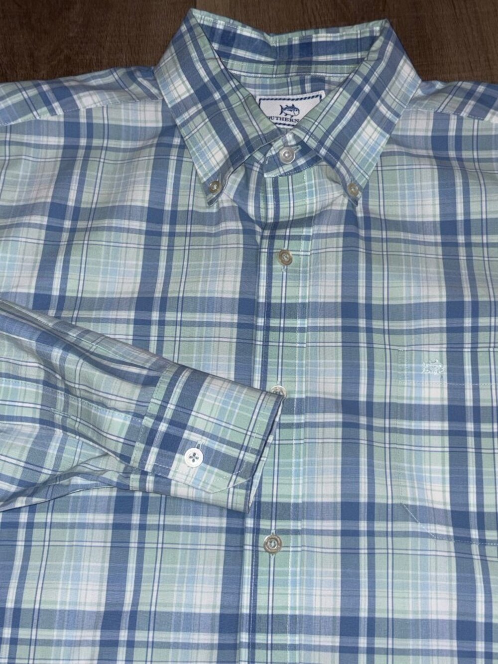 SOUTHERN TIDE Shirt Men's XL Blue Plaid